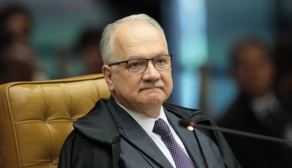 Ministro Edson Fachin durante sessão no plenário do STF em abril (Foto: Carlos Moura/SCO/STF )