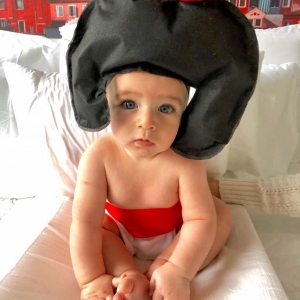 Théo vestido de japonês para torcer no jogo da Copa (Foto: Arquivo Pessoal)