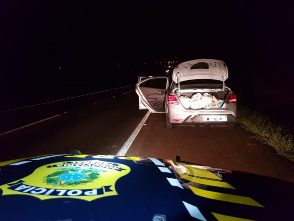 A droga totalizou 387Kg. (Fotos: PRF)