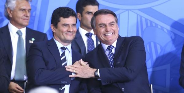 Moro e Bolsonaro: “liberdade” para ministros (Foto: Valter Campanato/Agência Brasil)
