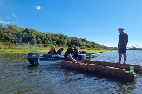 Força-tarefa do IAT combate crimes contra o desmatamento, pesca e caça ilegal, no Oeste e Noroeste - 19/01/2022 Foto: IAT