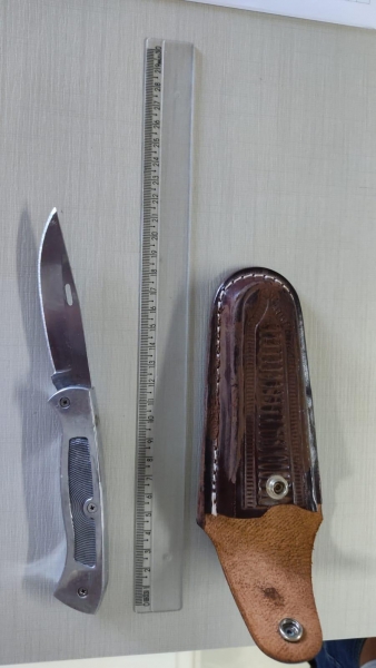 Canivete usado no crime. Foto: PCPR/Divulgação.